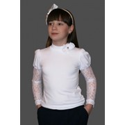Блузка для девочки, артикул D092-105, цвет белый