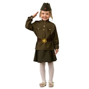 Карнавальный костюм для детей Батик Костюм на 9 мая солдата для девочки, 26 (104 см) фотография