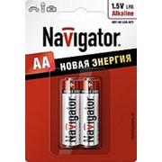Батарейка Navigator 94752 LR6 BP2 пальчиковая 2шт. /20/100/ фото