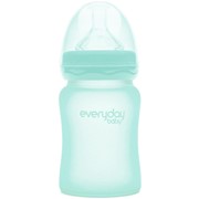 Бутылочка EveryDay Baby Стеклянная бутылочка с защитным силиконовым покрытием, 150 мл, мятный фото