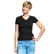 Женская футболка-стрейч с V-воротом StanVictoryWomen 07W Чёрный XL/50 фото