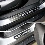 Накладки на пороги Renault Koleos 2016-н.в. (лист зеркальный надпись Koleos) 4шт. фотография