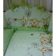 Комплект детского постельного белья ТМ «ASiK», 9 элементов, “Пчелки“, зеленый, арт.105 фото