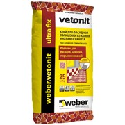 Клей Weber Vetonit Ultra Fix для крупноформатных материалов серый (25 кг)