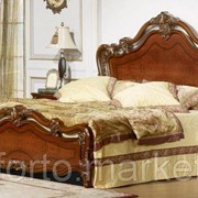 Двуспальная кровать МиК Кровать Виктория 3136 n003771, цвет Темный орех, длина 200 см., ширина 210 см., MK 3004 BR