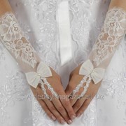 Перчатки свадебные №207, айвори (средней длины) фото