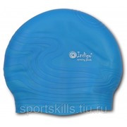 Шапочка для плавания силиконовая INDIGO детская Волна SC308 Голубой фотография