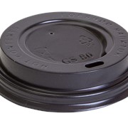 Крышка PS с питейником для горячих напитков Черная 80 мм фото