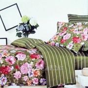 Зеленый комплект семейного постельного в розы Sofia (Daily) фотография