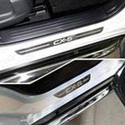 Накладки на пороги Mazda CX-5 2017-наст. время (лист шлифованный надпись CX-5) фотография
