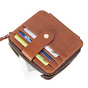Мужской маленький повседневный кошелек для карт на молнии, сумка для монет фото