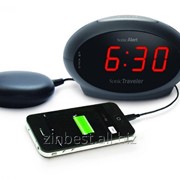 Портативные электронные часы-будильник с выходом типа USB Sonic Traveler Black VDE SBT600SS-VDE. фотография