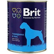 Brit 850г конс. Beef&Rice Влажный корм для взрослых собак Говядина и рис фотография