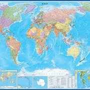 Настенная политическая карта Мира “МИР“ 1,58х1,18 м. фото
