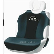 Чехлы-майки черные Infiniti для передних сидений Koszulki вышивка белая фото