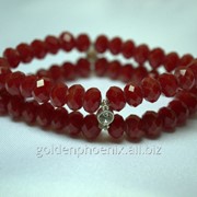 Браслет из темно красного циркона (2 ряда) 35069551 фото