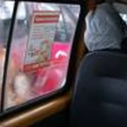 Реклама внутри маршрутных такси фотография