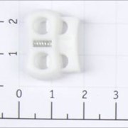 Фиксатор пластик Z38-22 цв белый для двух шнуров (уп 100,500шт)