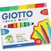 Giotto Набор фломастеров цветных Giotto Turbo Maxi, утолщенные, 5 мм, 12 цветов, картонная коробка фотография