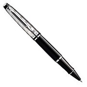 Waterman Ручка-роллер Waterman Expert Deluxe Black CT, толщина линии F, палладий Цвет корпуса Черно-серебристый фото
