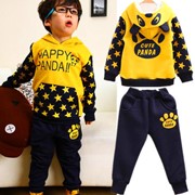 Одежда детская 2014 spring grls boys suit t shirt+pants 2pcs set&#39-s letter star panda suit for children cotton terry long sleeved suit children, код 1601226630 фото