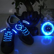 Светящиеся шнурки - синие / LED шнурки фото