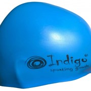 Шапочка для плавания Silicone Indigo SC100/108 однотон Голубая фотография