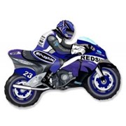 Шар фольгированный Ф М Фигура 3 Мотоциклист синий FM фото