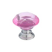 Ручка кнопка CAPPIO, цвет розовый 'Алмаз', стеклянная, d25 мм фотография