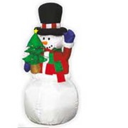 Надувная фигура “Снеговик с ёлкой и LED гирляндой“, 1.2м фото