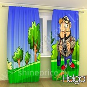 Сыщик арт.ТФА2025 (145х275-2шт) фотошторы (штора Сатен ТФА) фото