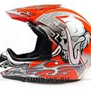 Детский защитный кроссовый шлем MOTAX M ( 51-52 см ) красно-серый фото