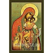 Мастерская копий икон Милостивая (Киккская) Богородица, копия старинной иконы Божьей Матери на иконной доске (ручная работа) Высота иконы 12 см фотография