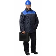 Куртка Бригадир-2 длинная, мужская тёмно-синяя с васильковым (тк. Оксфорд) фото