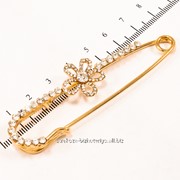 Брошь ''Булавка с бабочкой, цветком, сердцем'', (7,5 см) 222009(9) фото