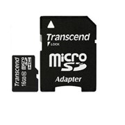 Карта памяти micro SD 16 GB Transcend, Class 10, SD adapter, TS16GUSDHC10