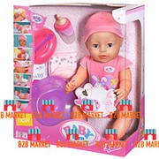 Интерактивная кукла Baby born (беби бон) "Темно розовая одежда"