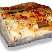 Шпик соленый с чесноком и болгарским перцем Пикник фото