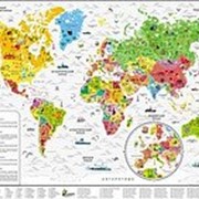 Стирательная карта Мира Русский язык фотография
