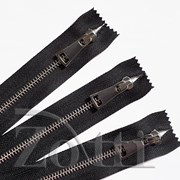 Молния металлическая, №5, черная (никель) - 30 см фото