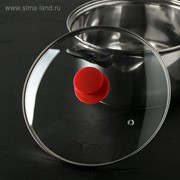 Крышка для сковороды и кастрюли стеклянная , d=24 см, ручка силиконовая МИКС фотография