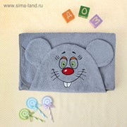 Полотенце-накидка махровое мышка, 75×125 см, серый, Хл, 300 г/м² фотография