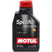 Моторное масло MOTUL SPECIFIC VW 505.01 1Л для автомобилей VW, работающих на бензине, дизеле и авто, оснащенных современными системами впрыска и отвечающих требованиям нормы EURО-IV