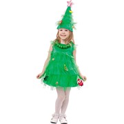 Карнавальный костюм для детей Пуговка Ёлочка с бусами детский, 26 (104 см) фотография