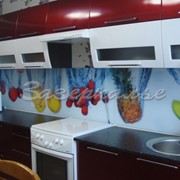 Кухонный фартук из стекла (Скинали) с фруктовым оформлением фото