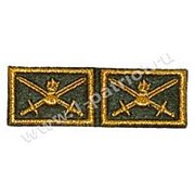 Эмблема петличная вышитая “Сухопутные войска“ черная фотография