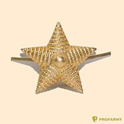 Звезда 20 мм металлическая золотая рифленая