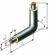 Отвод стальной с тепловой изоляцией из пенополиуретана (ППУ) с защитной оболочкой
