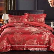 Шёлковый комплект постельного белья “Красные пионы”, 28 мм фото