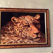 Вышитая крестом картина “Леопард“ фото